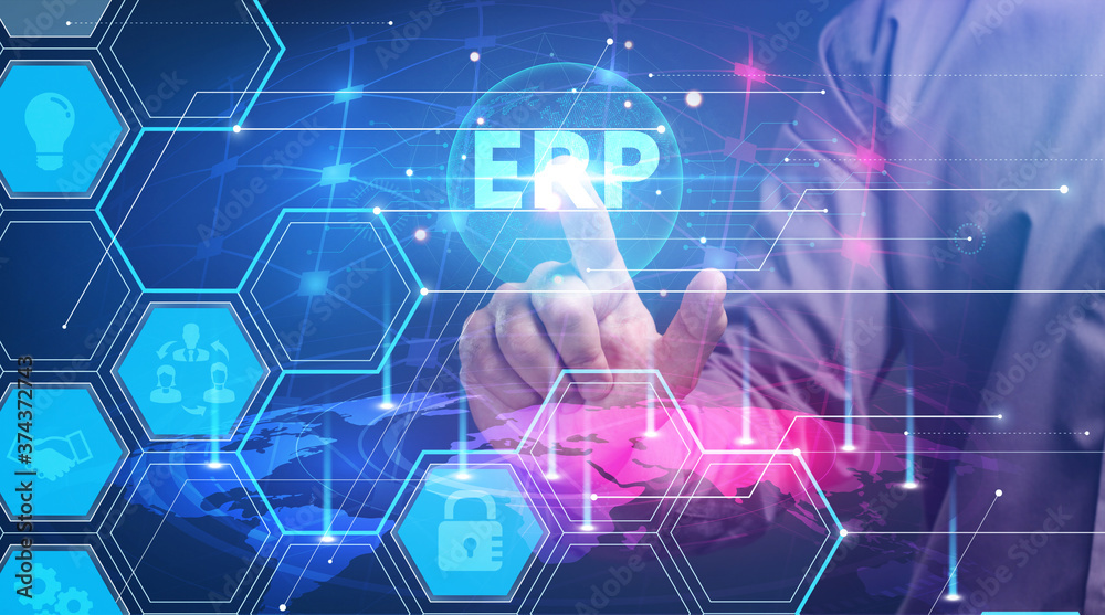Business, Technology, Internet and network concept. Young businessman working on a virtual screen of the future and sees the inscription: Business, Technology, Internet and network concept. Young businessman working on a virtual screen of the future and sees the inscription:
