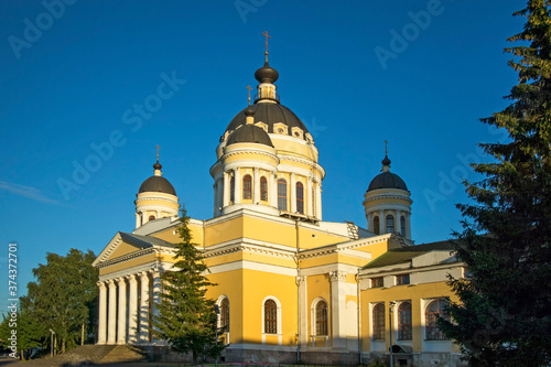 Spaso-Preobrazhensky Cathedral on the embankment of Volga river