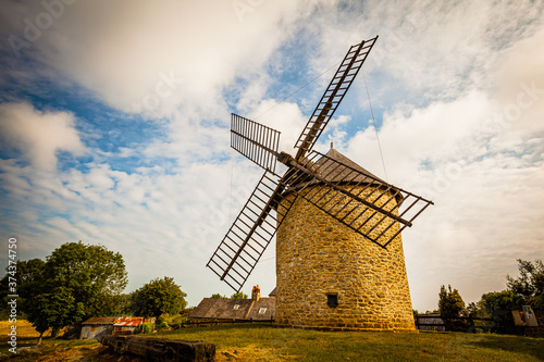 Windmill near Dol-de-Bretagne in Brittany, France