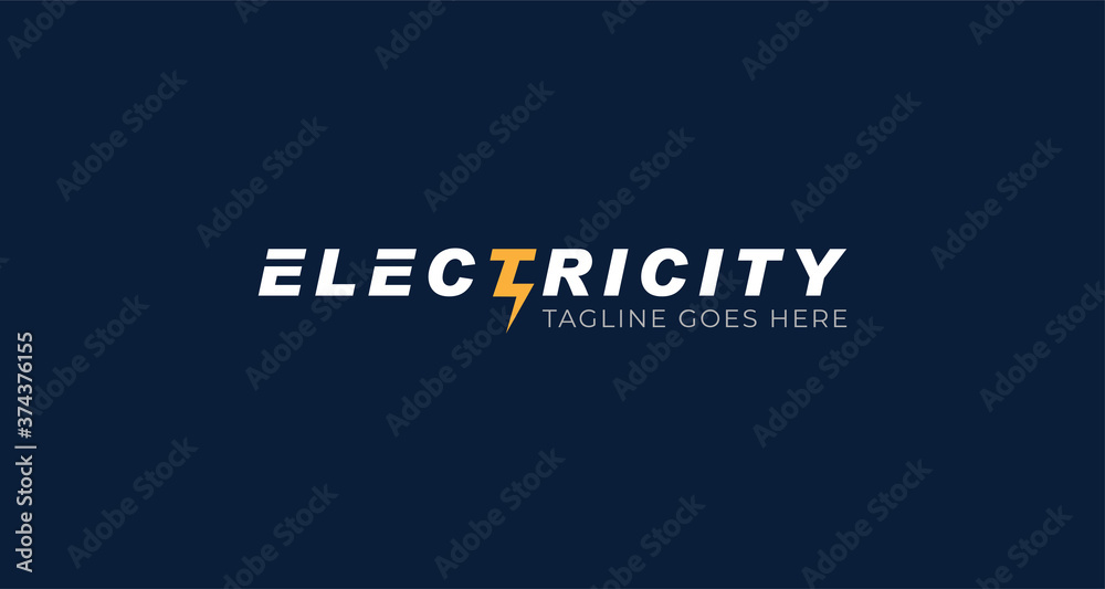 Electricity logotype, Flat style Logo Design Template,vector illustration