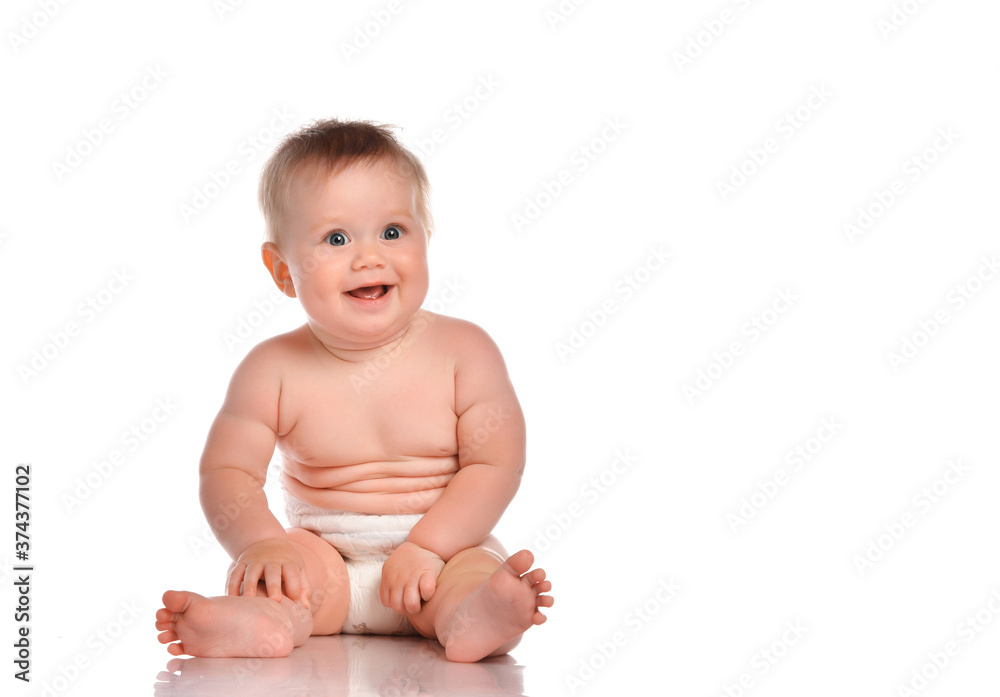 Smiling toddler isolated over white Smiling toddler isolated over white
