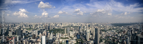 A bird s-eye view of Bangkok in dramatic proportions