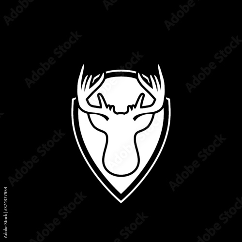 Deer icon logo isolated on dark background