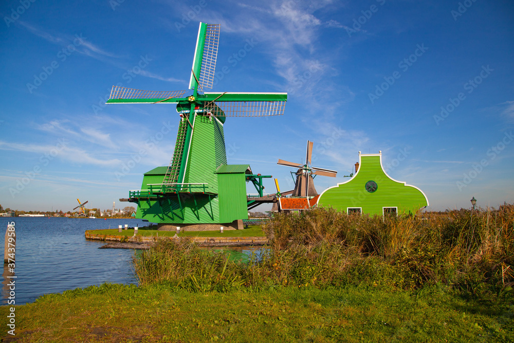 Windmills in Zaanse Schans, Netherland