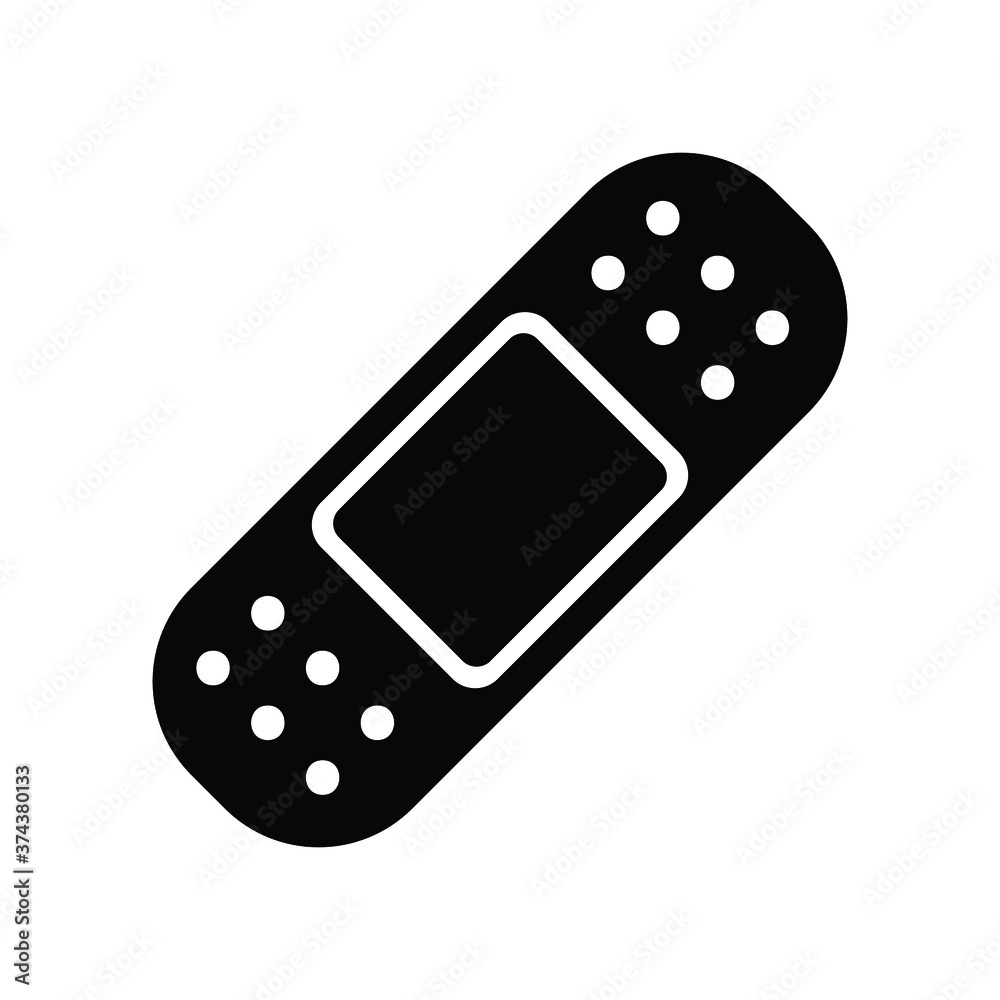 Bandage Plaster Black and White Glyph Icon