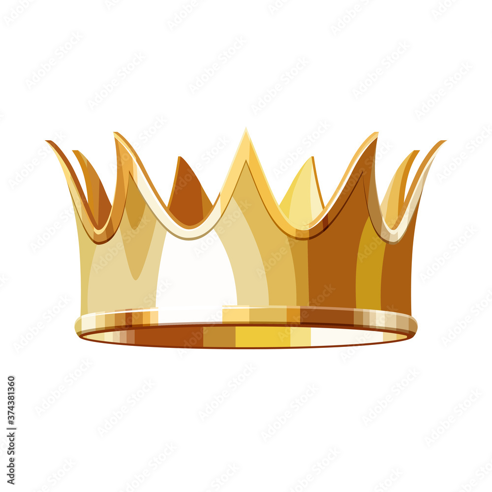 Golden royal crown isolated on white background