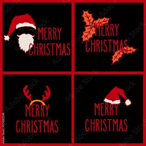 Christmas greeting cards set