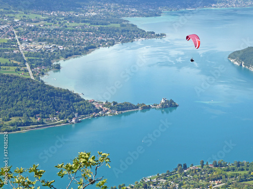 Aerial view of Lake Annecy, France