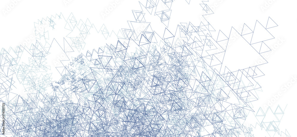 Many chaotic gray triangles. Minimal vector graphics