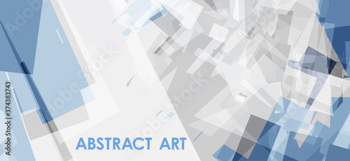 Gray and blue background with chaotic geometric abstraction