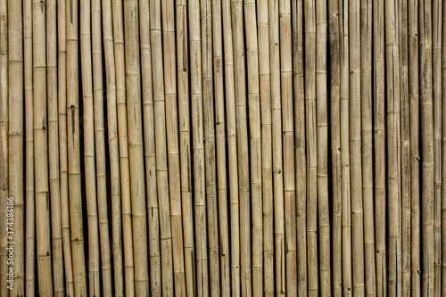 Fototapeta Naklejka Na Ścianę i Meble -  Beautiful brown bamboo fence or wall background or wooden texture for decoration