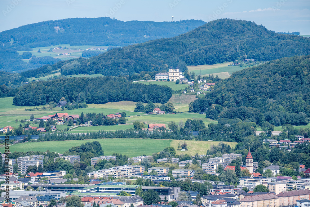 panorama of salzburg with maria plain