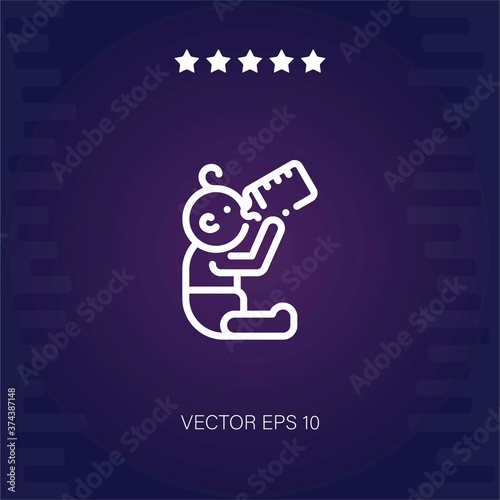 baby drinking bottle vector icon modern illustartion