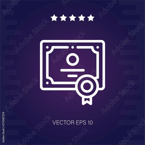 certificate vector icon modern illustartion