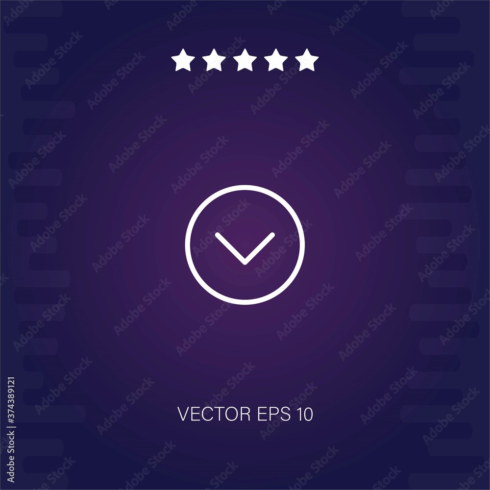 down vector icon modern illustration down vector icon modern illustration