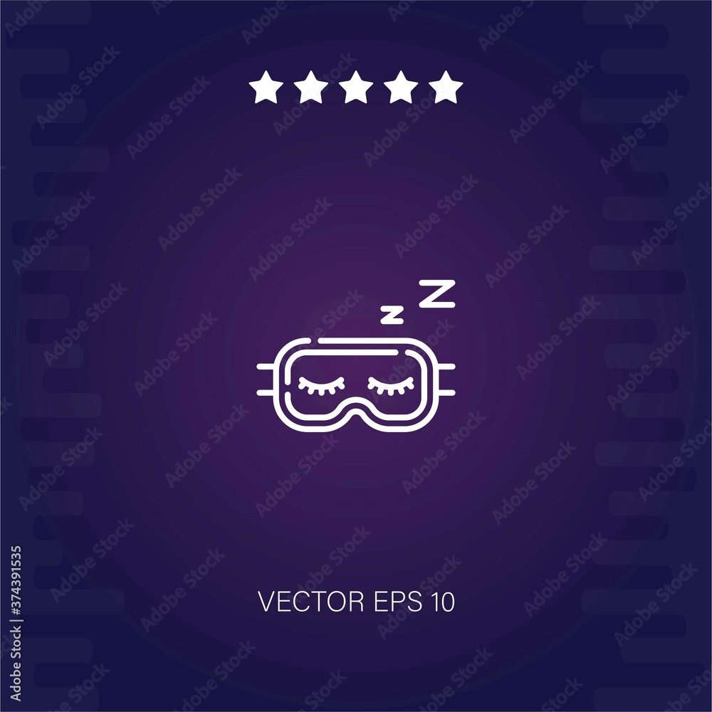 Obraz premium sleeping mask vector icon modern illustration