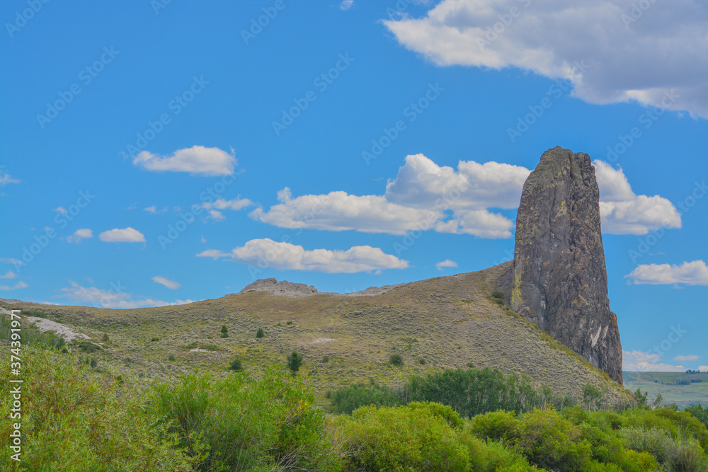 Finger Rock is a volcanic plug located in Stagecoach State Park in the Rocky Mountains,Yampa, Colorado
