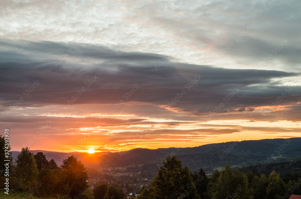 Sunrise over the mountains