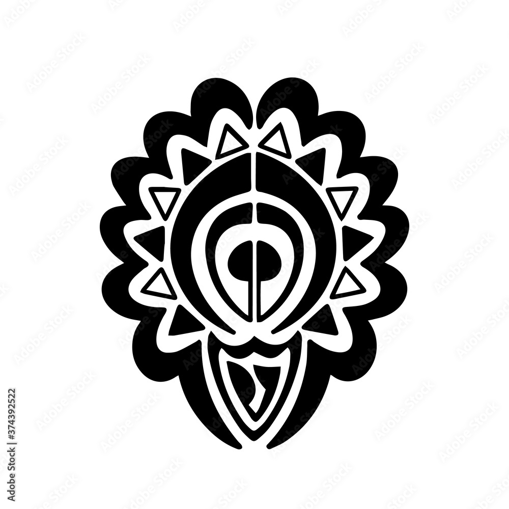 Fototapeta premium Polynesian style pattern. Round tattoo. Polynesia. Good for tattoos, prints and t-shirts. Isolated. Vector.