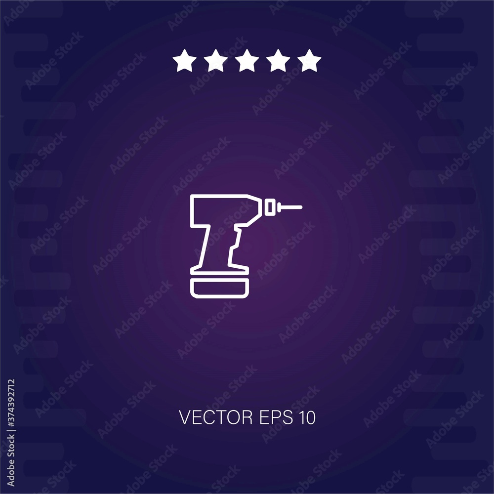 drill outline vector icon modern illustration