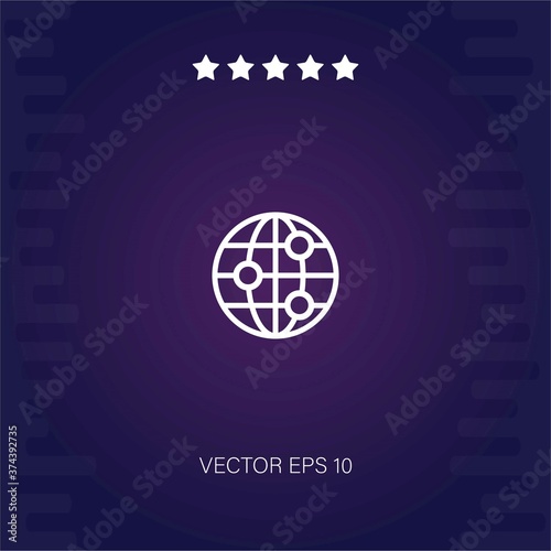 earth globe vector icon modern illustration
