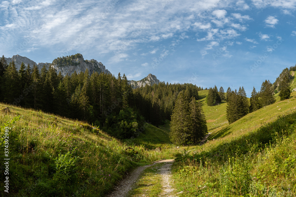 Landscape of the Regional Park Gruyère Pays-d'Enhaut, Switzerland