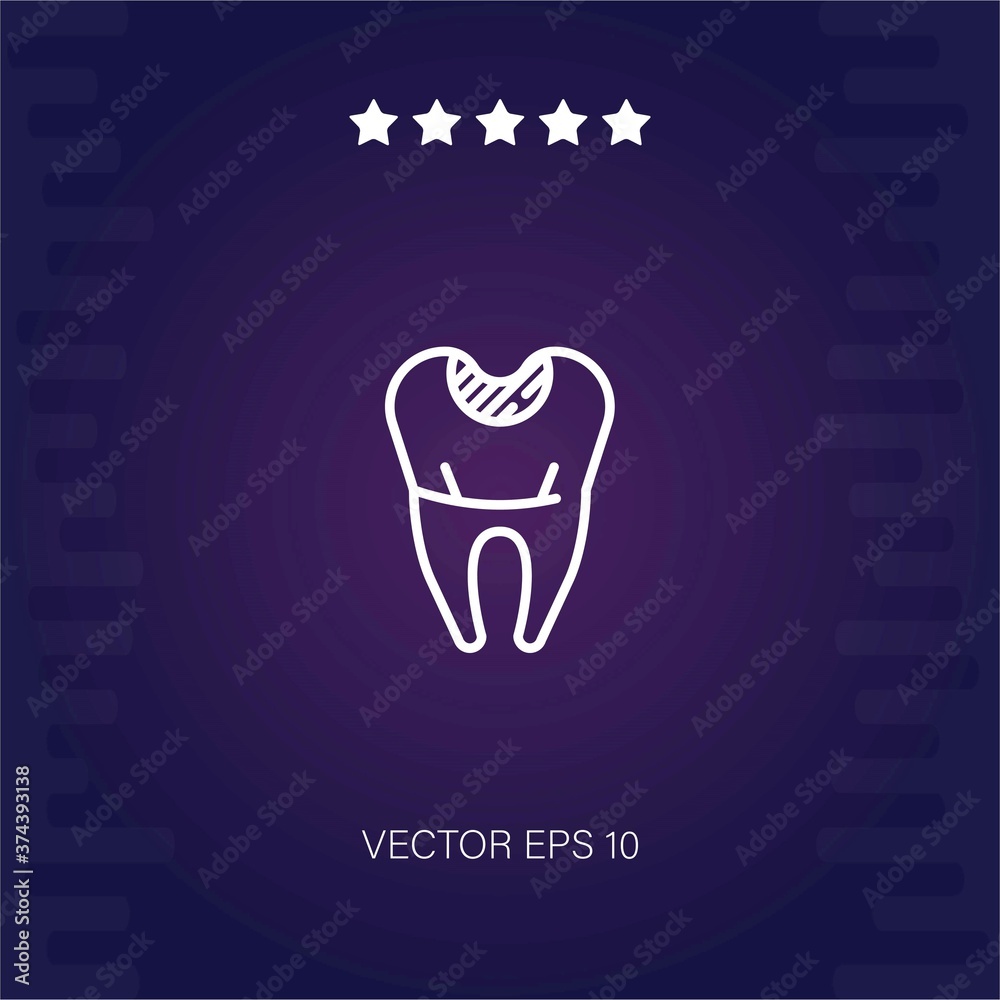Obraz premium holed tooth vector icon modern illustration
