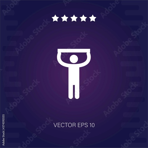 man silhouette touching ceiling vector icon modern illustration