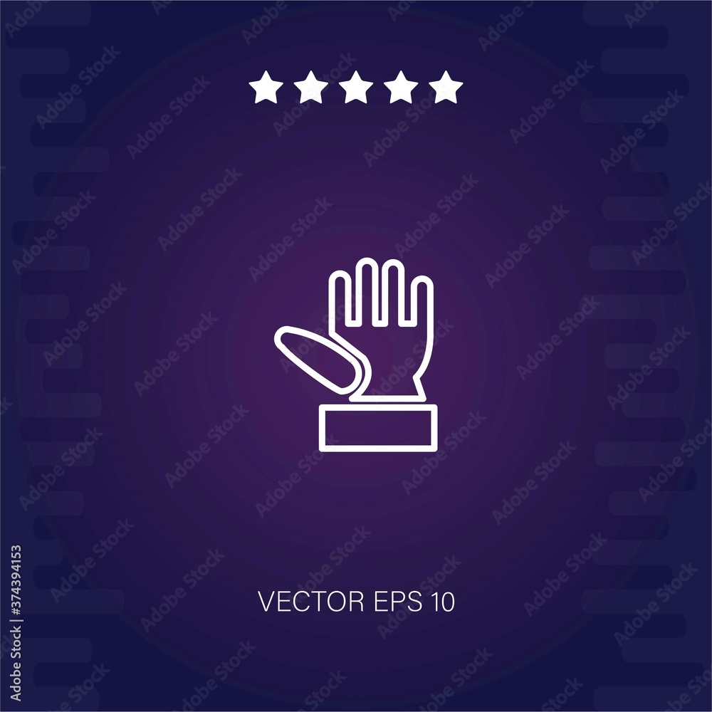 Obraz premium right glove outline vector icon modern illustration