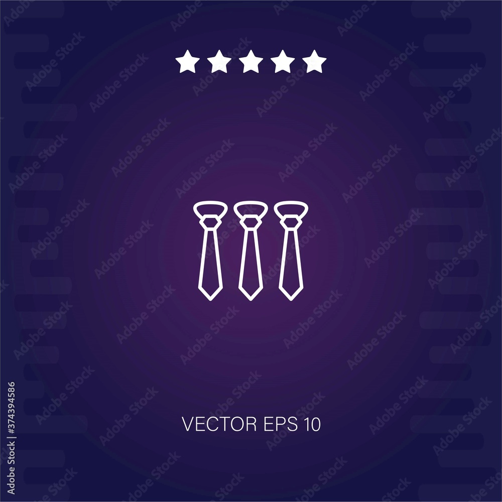 three ties vector icon modern illustration
