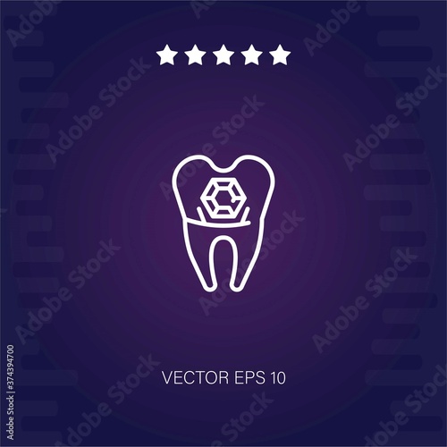 tooth with diamond vector icon modern illustration