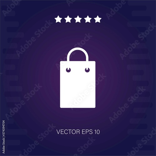 shopping bag black silhouette   vector icon modern illustration