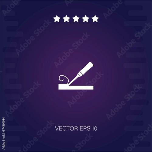 wood chisel used to carve wood vector icon modern illustration