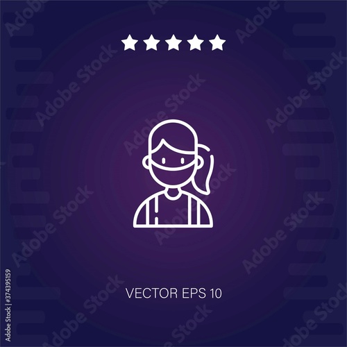 girl vector icon modern illustration