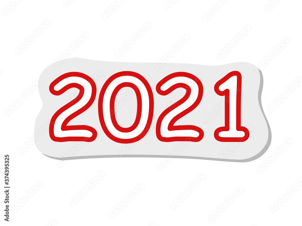 Sticker 2021 of tattoo in modern style, symbol new year, vector illustration Sticker 2021 of tattoo in modern style, symbol new year, vector illustration