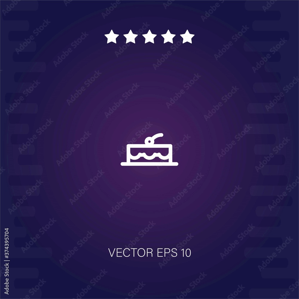 cherry cake vector icon modern illustration