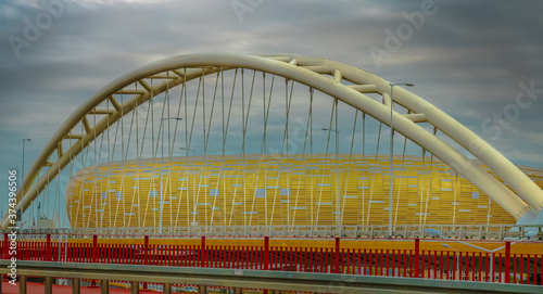 Photography bridge near gdansk football stadium