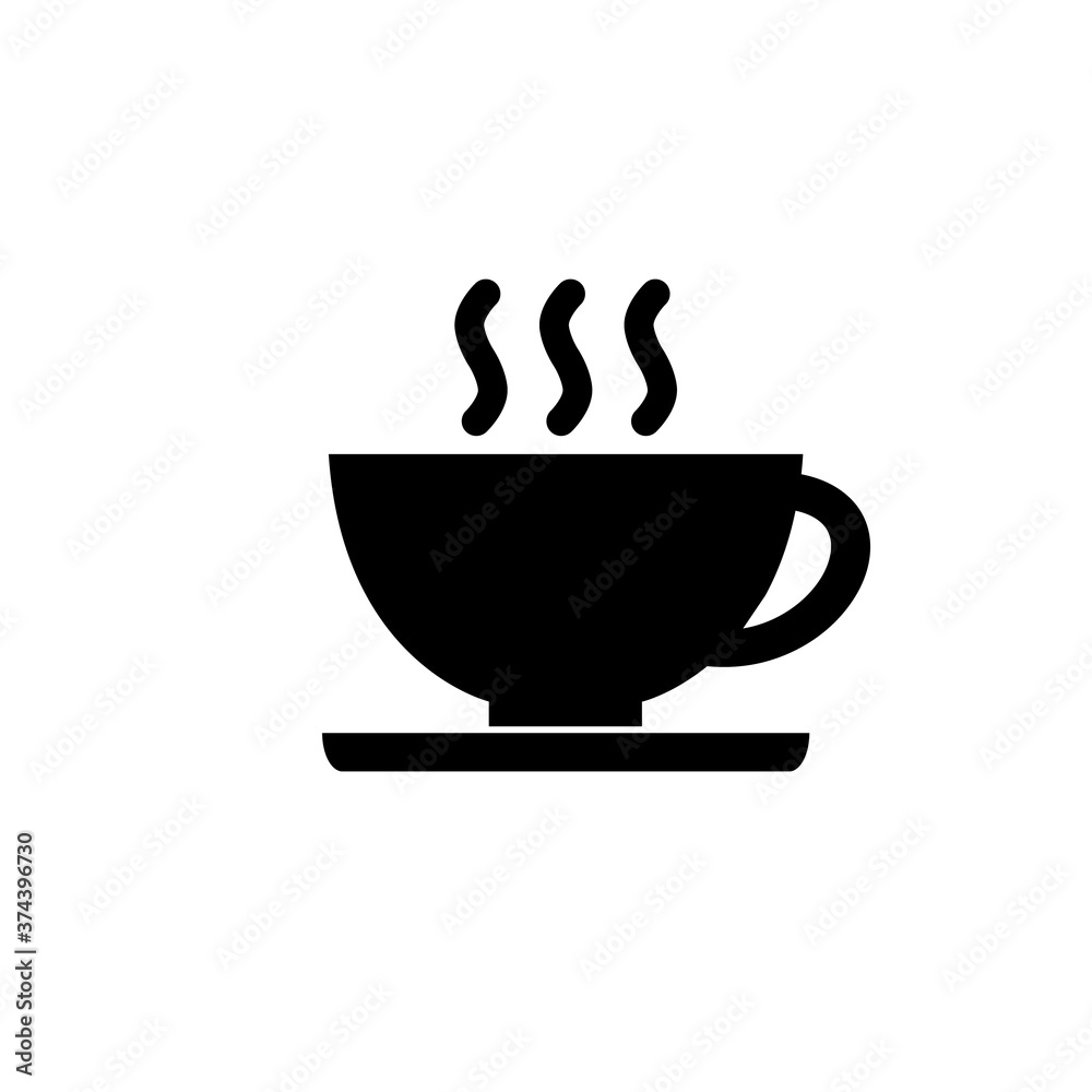 Tea and coffee cup icon, coffee shop logo isolated on white background Tea and coffee cup icon, coffee shop logo isolated on white background
