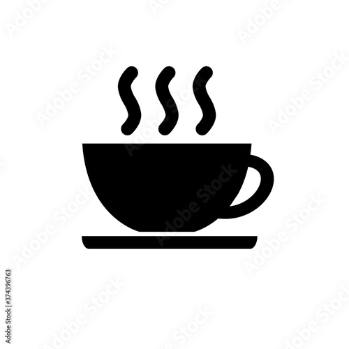 Tea and coffee cup icon, coffee shop logo isolated on white background