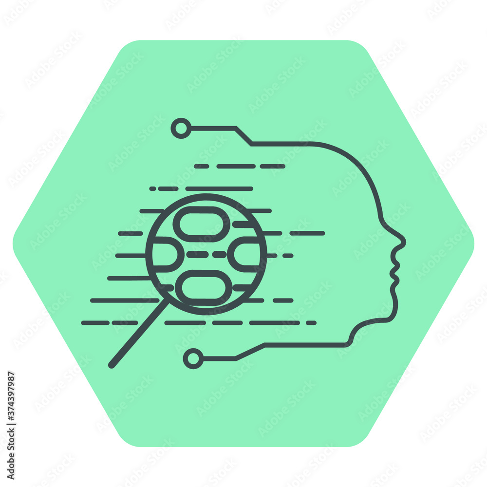Vector graphics . Abstraction face of a man. Artificial Intelligence . Vector graphics . Abstraction face of a man. Artificial Intelligence .