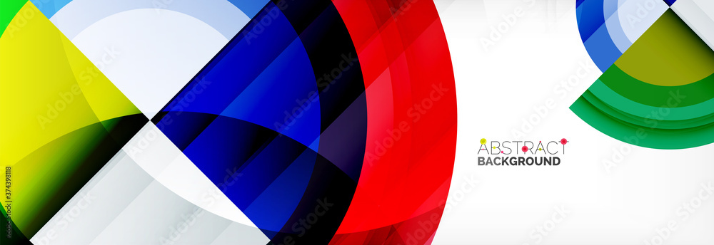 Round shapes, triangles and circles. Modern abstract background Round shapes, triangles and circles. Modern abstract background