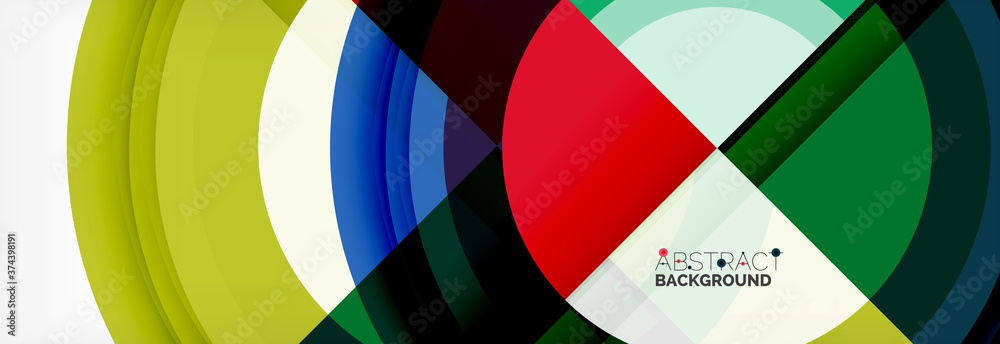 Obraz premium Round shapes, triangles and circles. Modern abstract background