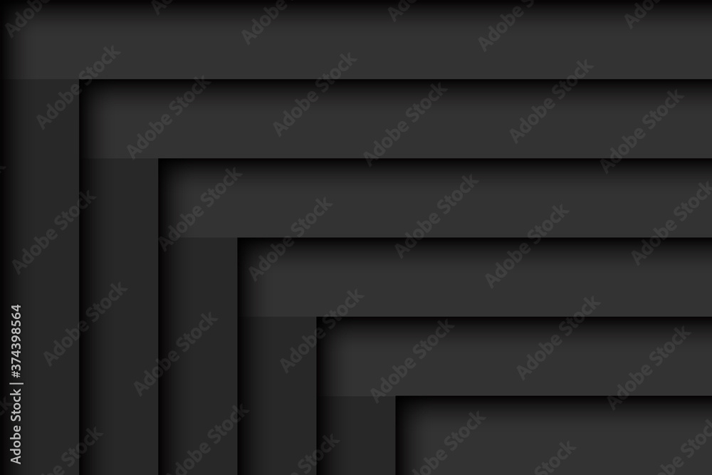 Black and grey layers above each other teplate. Modern material design. Vector abstract widescreen background