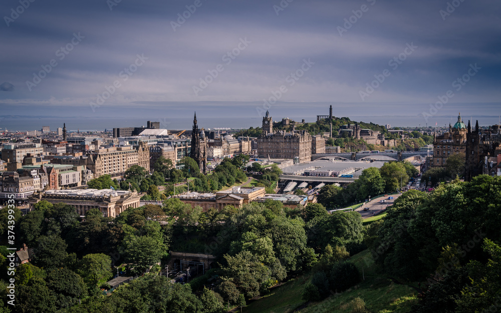 Edinburgh city view from the castle, Scotland