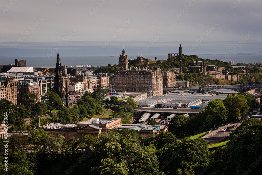 Edinburgh city view from the castle, Scotland