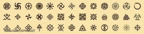 vector pagan, Celtic mystical and magical symbols photo