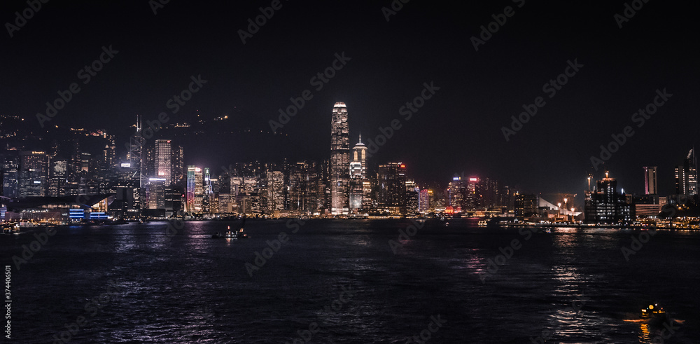 Hong Kong Island Central at Night