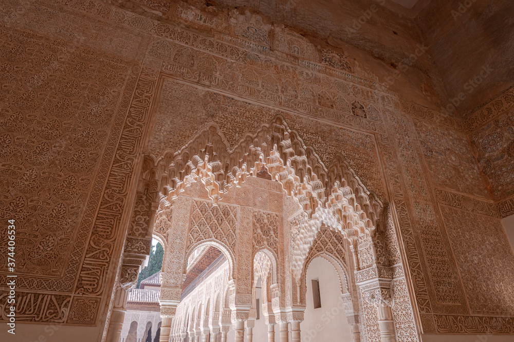 a beautiful sunny day in Granada, Spain at the Alhambra historical building a beautiful sunny day in Granada, Spain at the Alhambra historical building