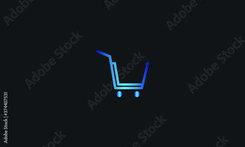 U Letter with Shopping Cart Logo Template vector icon illustration design. Letter U Online Shop Logo