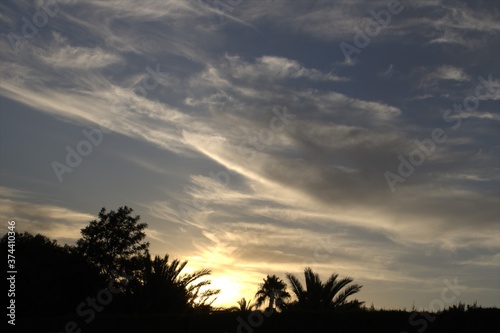 Paísaje al atardecer en Murcia, españa